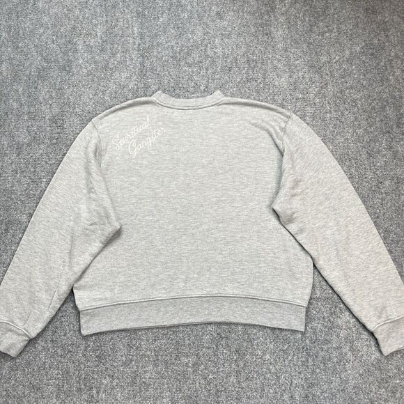 Spiritual Gangster Bardot Sweatshirt Womens XS French Terry Oversized Gray - Picture 2 of 7